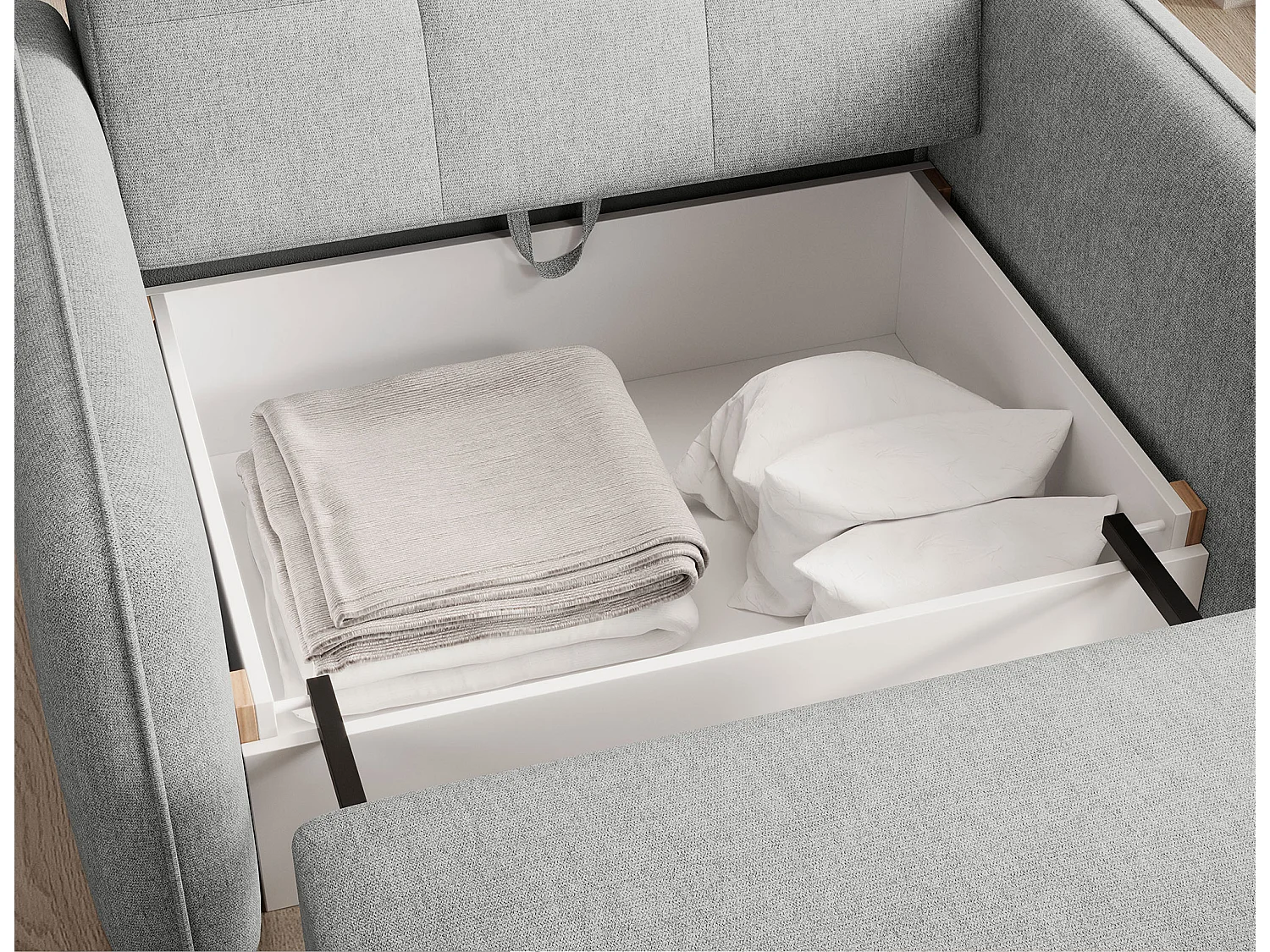 Fauteuil convertible LANY - Compact et ingénieux-Gris clair