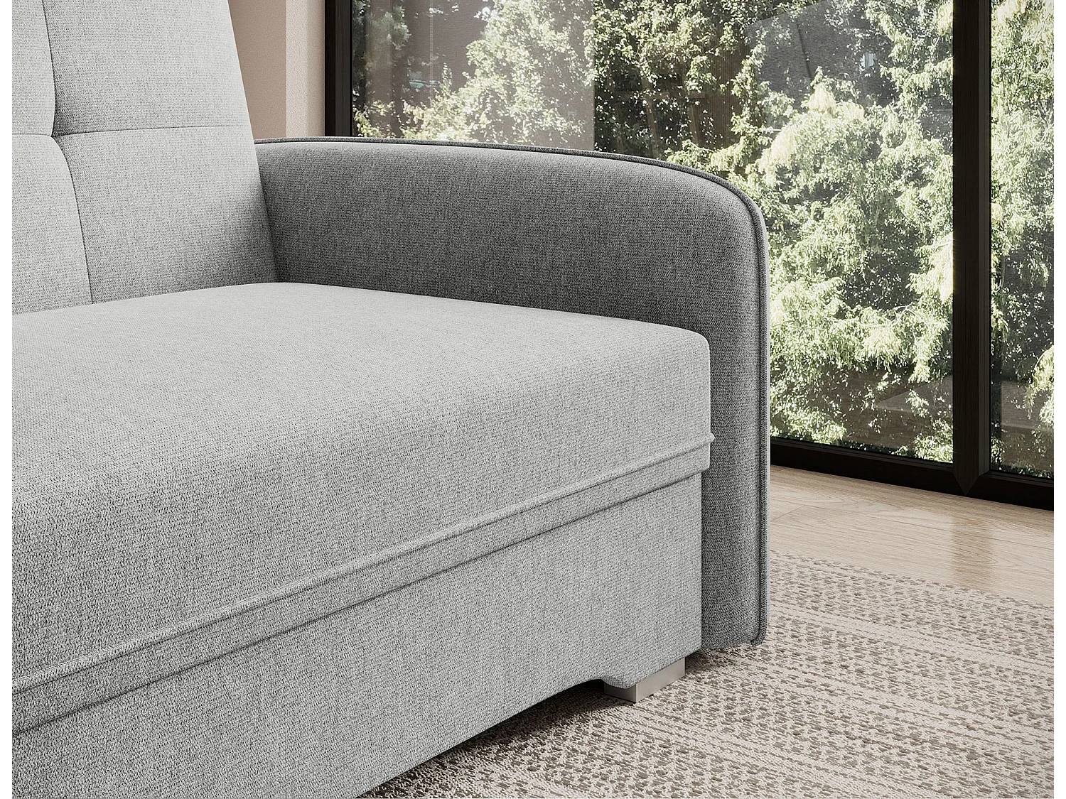 Fauteuil convertible LANY - Compact et ingénieux-Gris clair