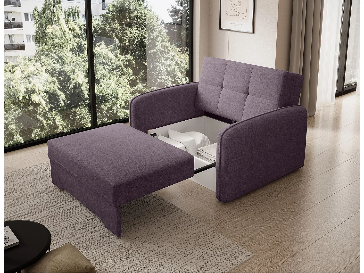 LANY converteerbare fauteuil - Compact en ingenieus-Kleur Paars