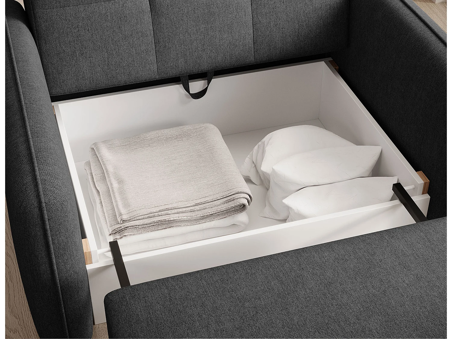 Fauteuil convertible LANY - Compact et ingénieux-Noir