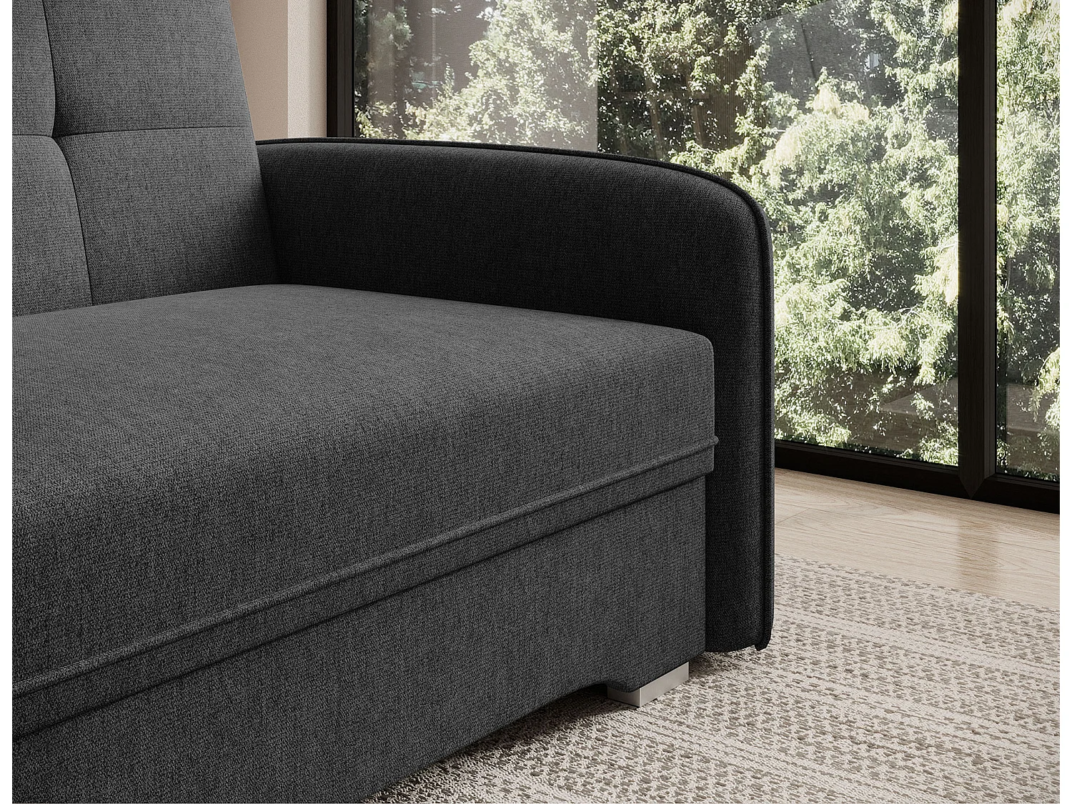 Fauteuil convertible LANY - Compact et ingénieux-Noir