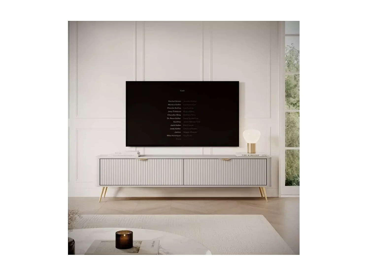 TV Madia Lante XL/Bianco&Oro