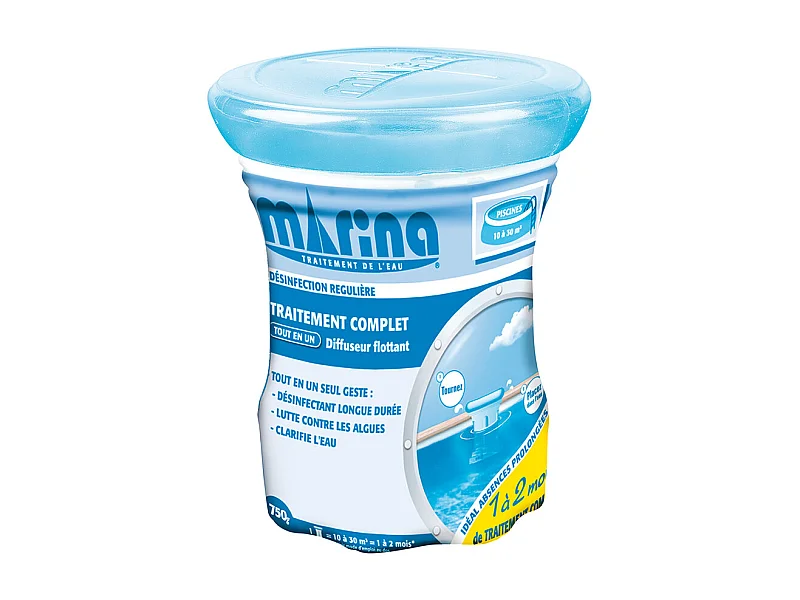 Traitement multi-actions au chlore en diffuseur flottant 1 à 2 mois pour 10 à 30 m³ - Marina