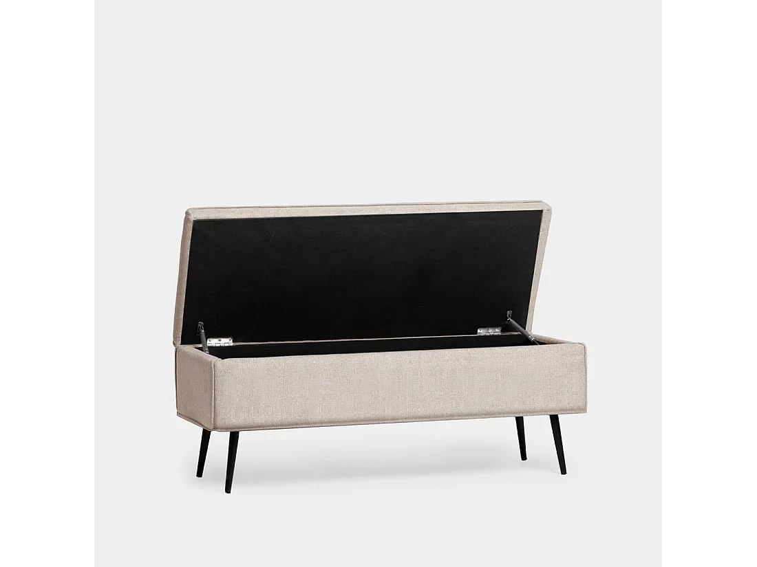 Banco en tissu beige 109x43 cm-Sanna