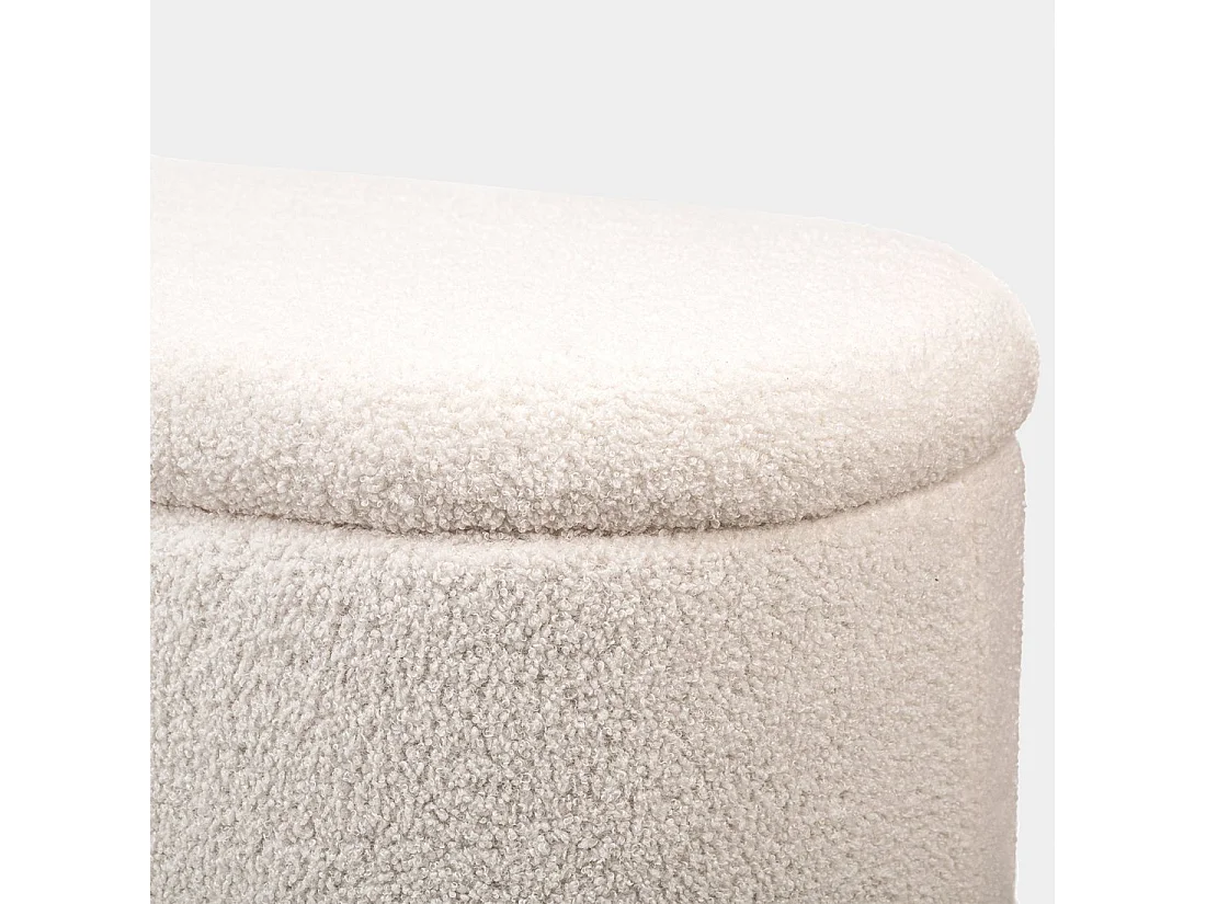 Banco en revêtement en moutonnet blanc 100x40 cm-Isola