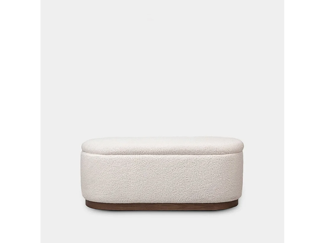 Coffre en revêtement en moutonnet blanc 100x40 cm-Isola