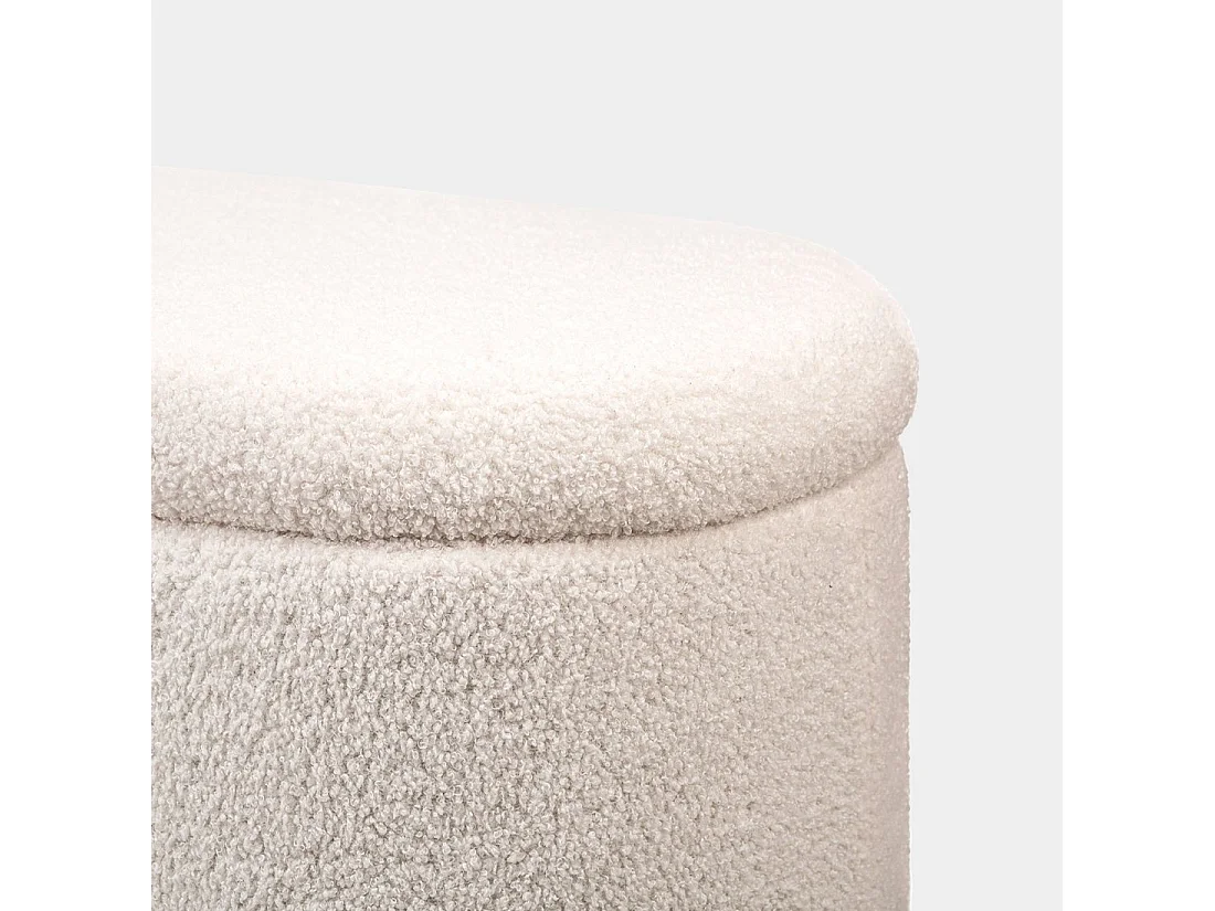 Coffre en revêtement en moutonnet blanc 100x40 cm-Isola