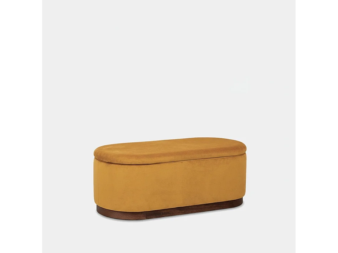 Banco en velours moutarde 100x40 cm-Isola
