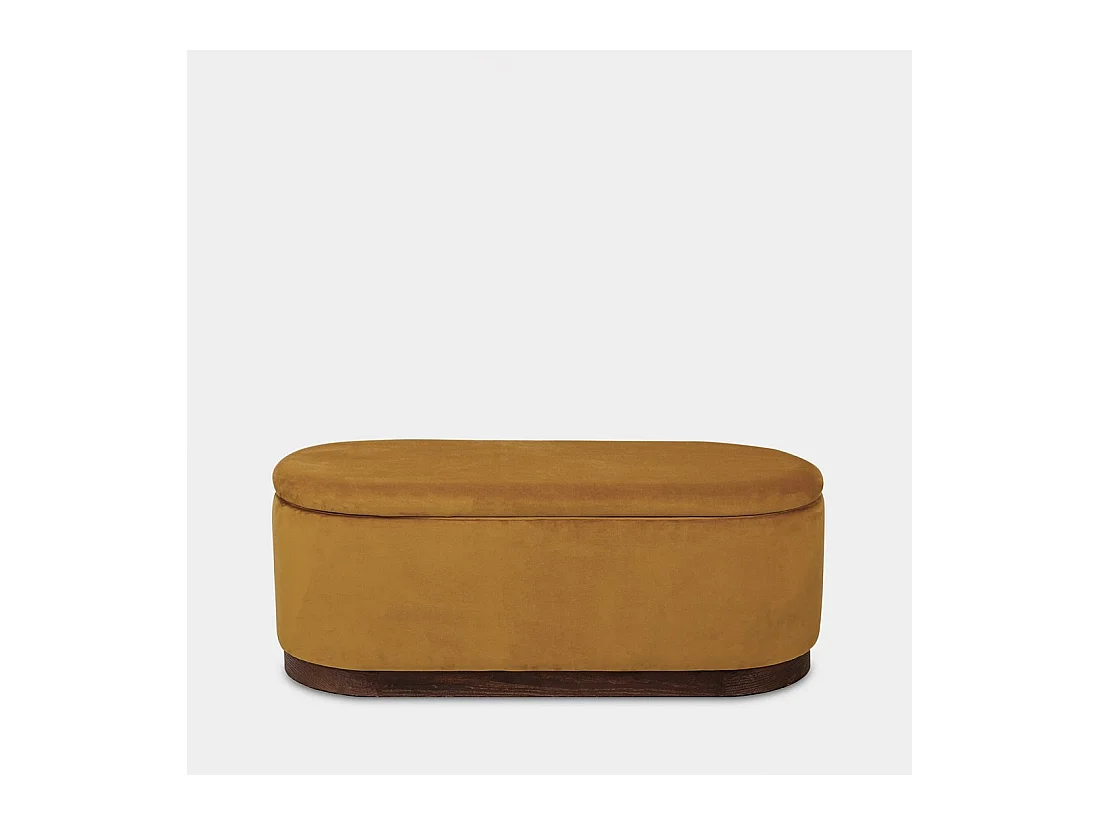 Banco en velours moutarde 100x40 cm-Isola