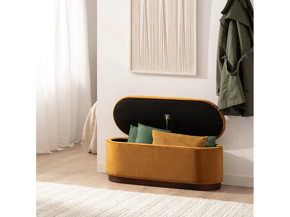 Baúl de Terciopelo Mostaza 40 x 100- Isola