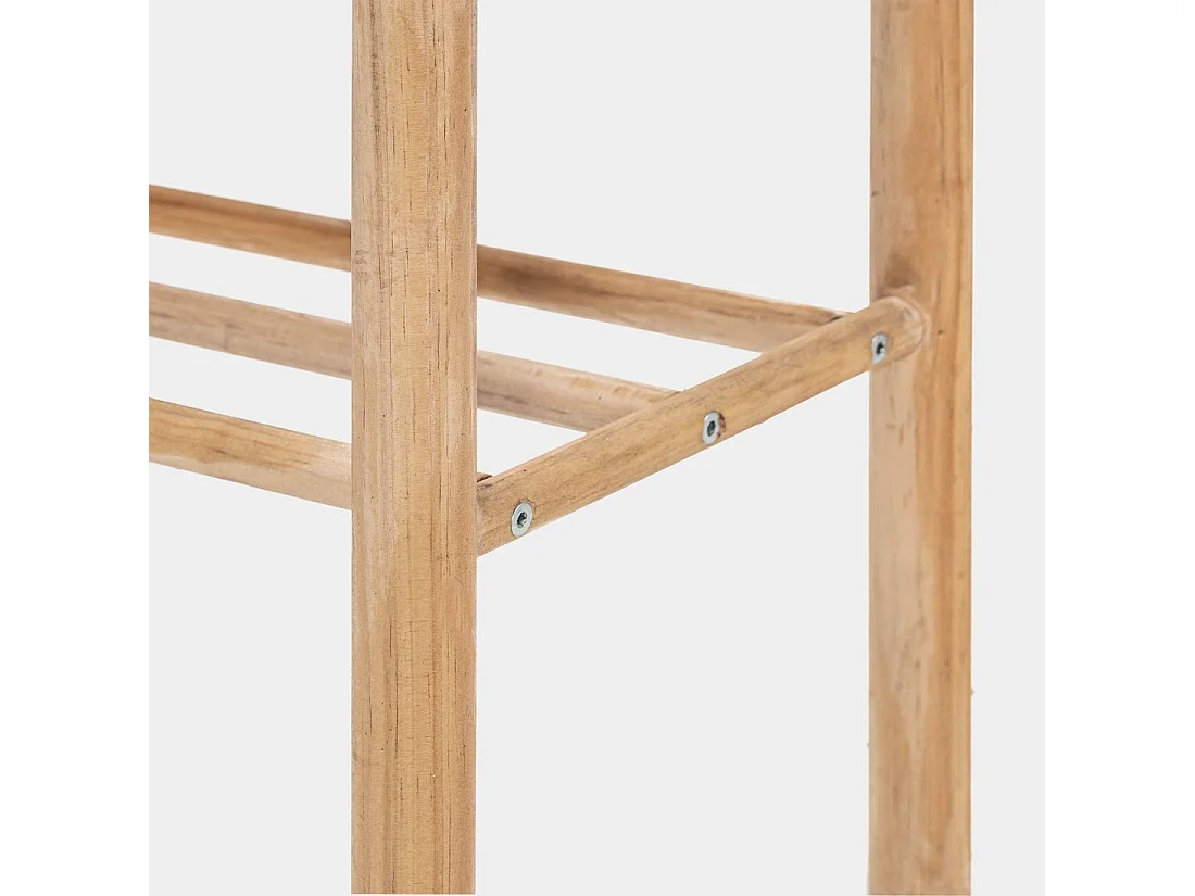 Banco en revêtement en moutonnet blanc 90x46 cm-Enise