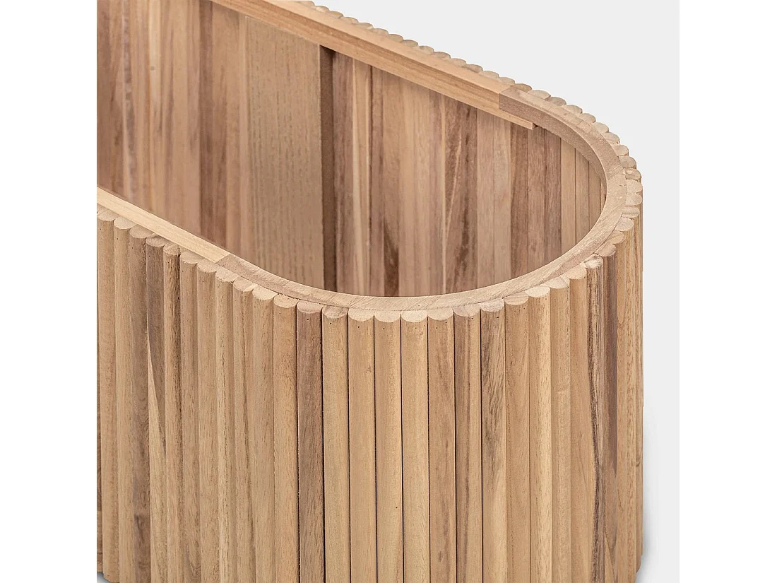 Banco en revêtement en moutonnet blanc 93x44 cm-Naira