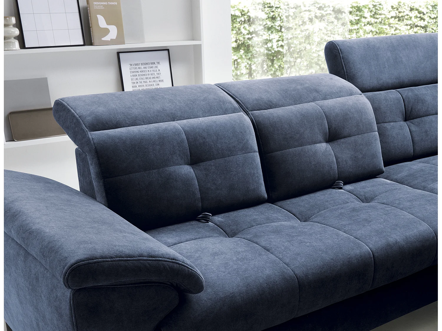 Canapé Corner Corsica R/Tissu-Bleu