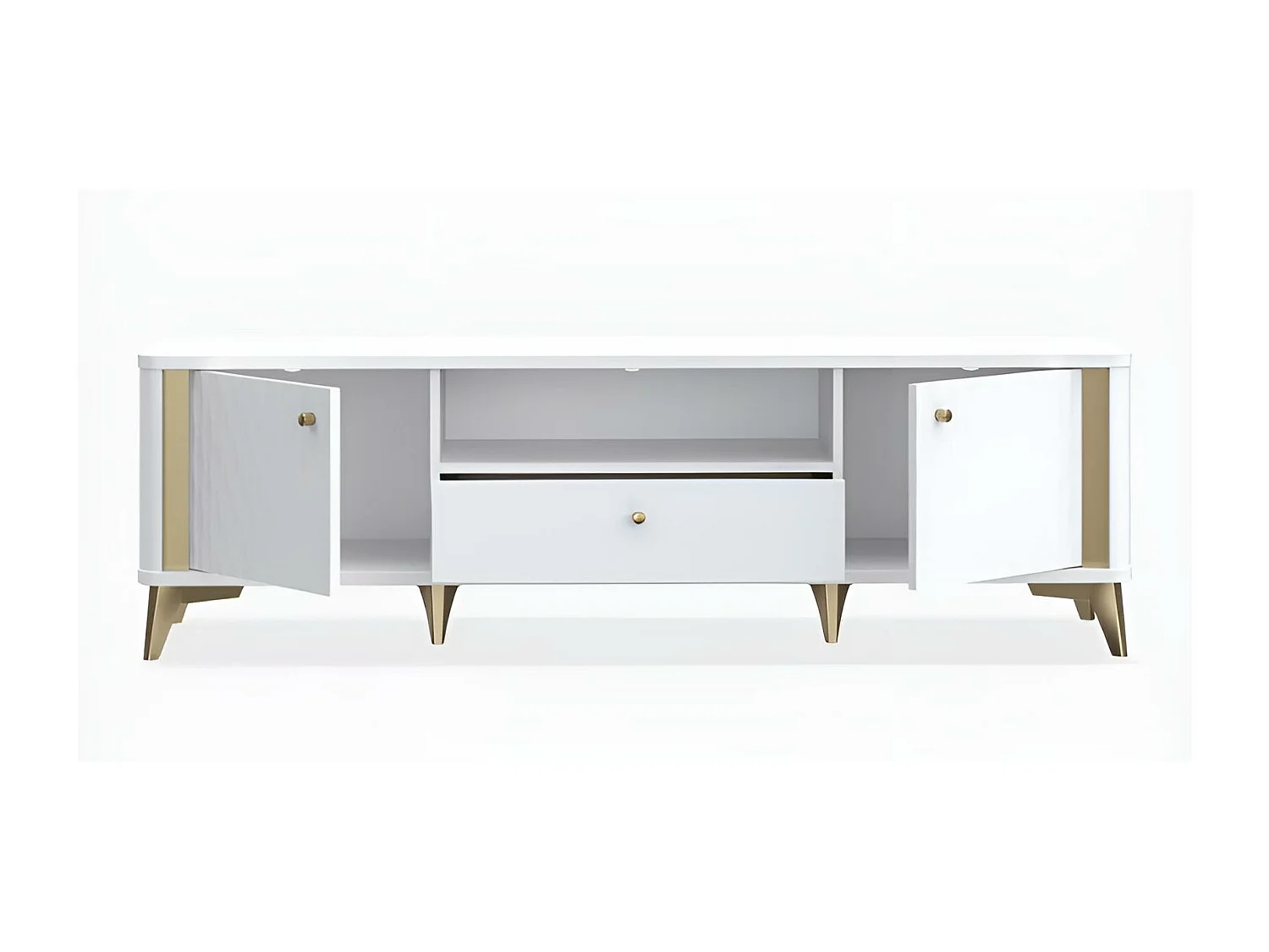 TV Lowboard Forest/Weiss&Gold