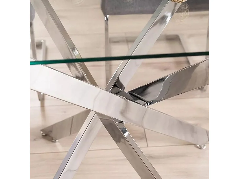 Table design rectangulaire en verre 140 x 80 cm Weba