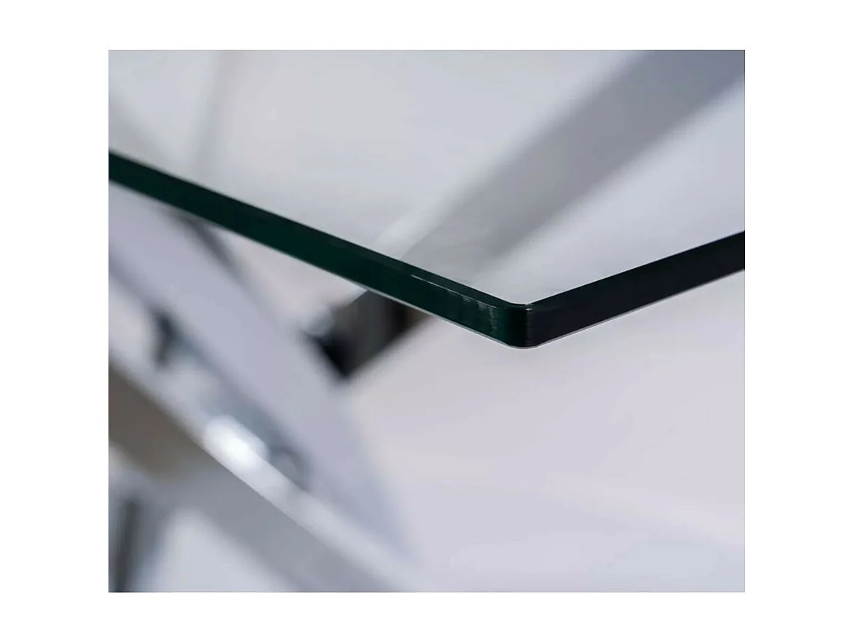 Table design rectangulaire en verre 140 x 80 cm Weba