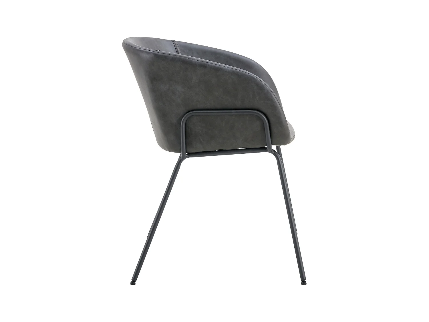 Set van 2 donkergrijze ANDRÉ imitatie stoelen