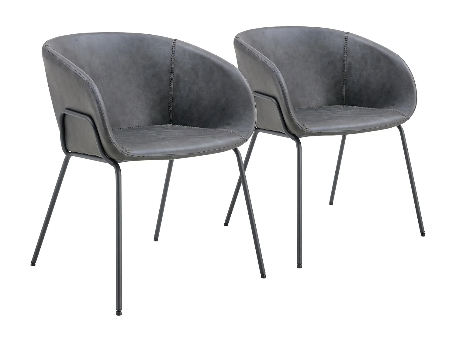 Set di 2 sedie in similpelle grigio scuro ANDRÉ - HAPPY GARDEN