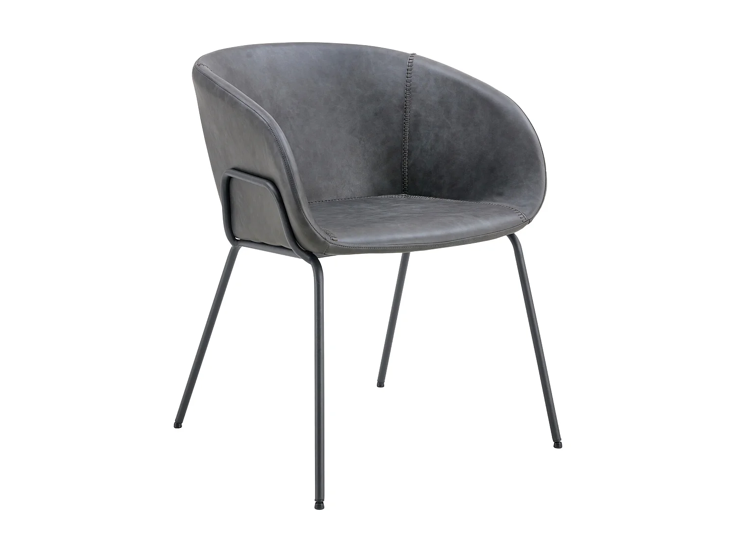 Set di 2 sedie in similpelle grigio scuro ANDRÉ - HAPPY GARDEN