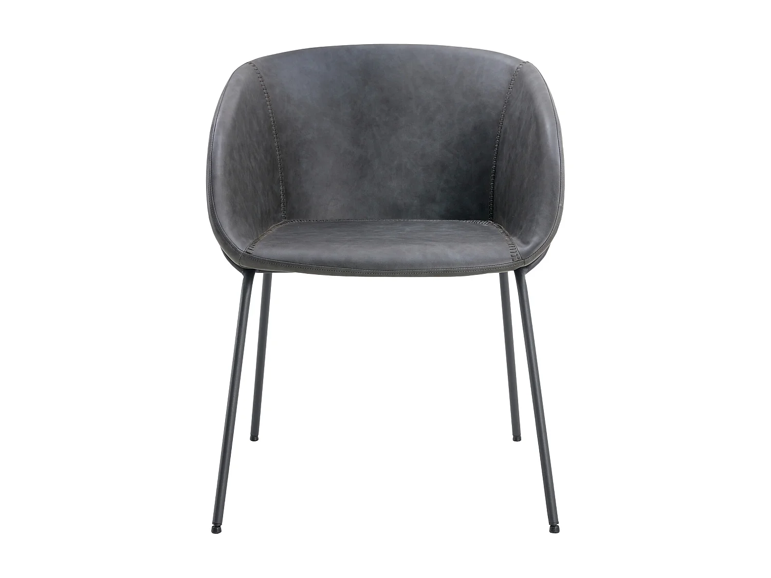 Lot de 2 chaises en simili gris foncé ANDRÉ - HAPPY GARDEN