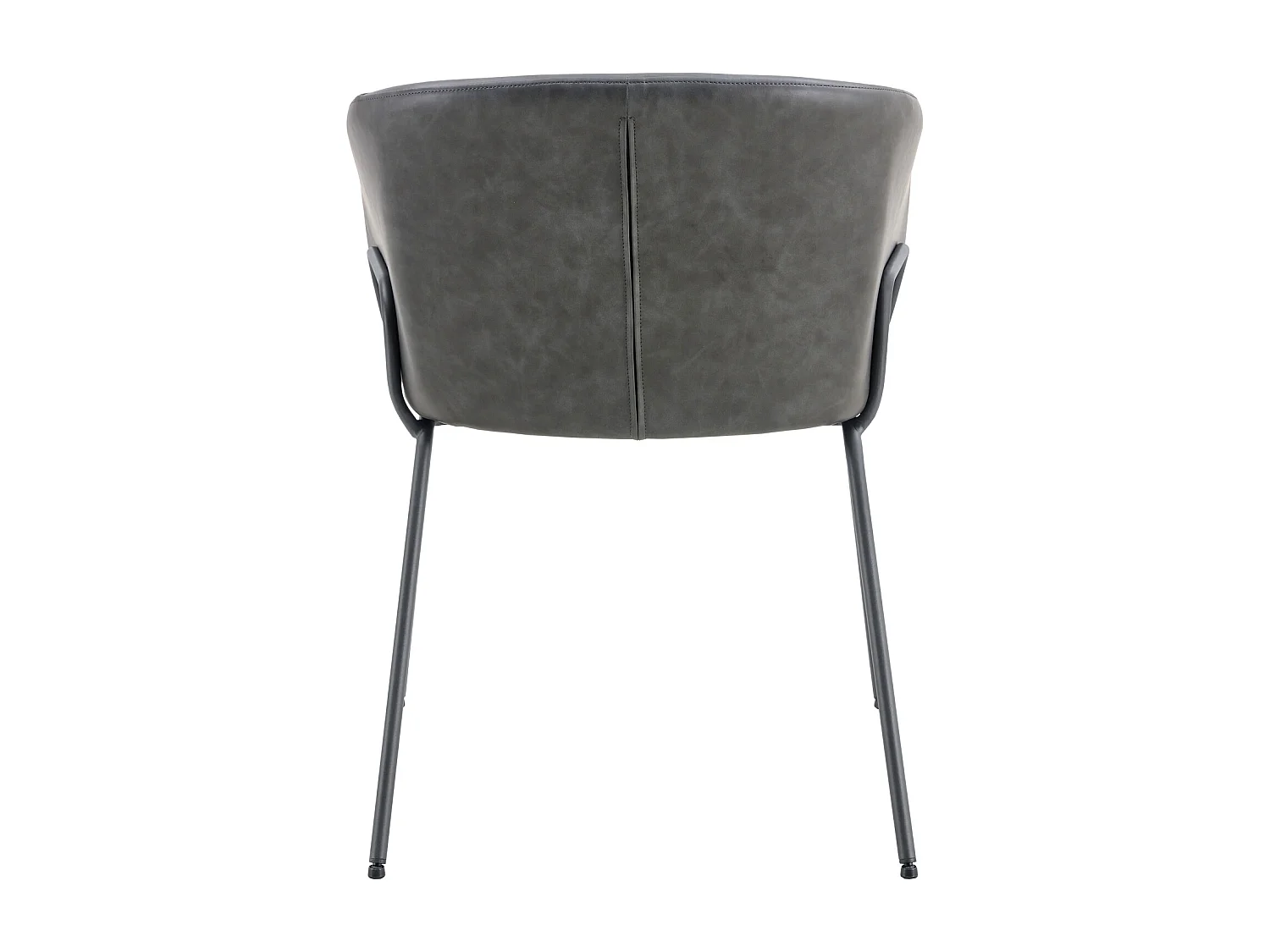 Lot de 2 chaises en simili gris foncé ANDRÉ - HAPPY GARDEN