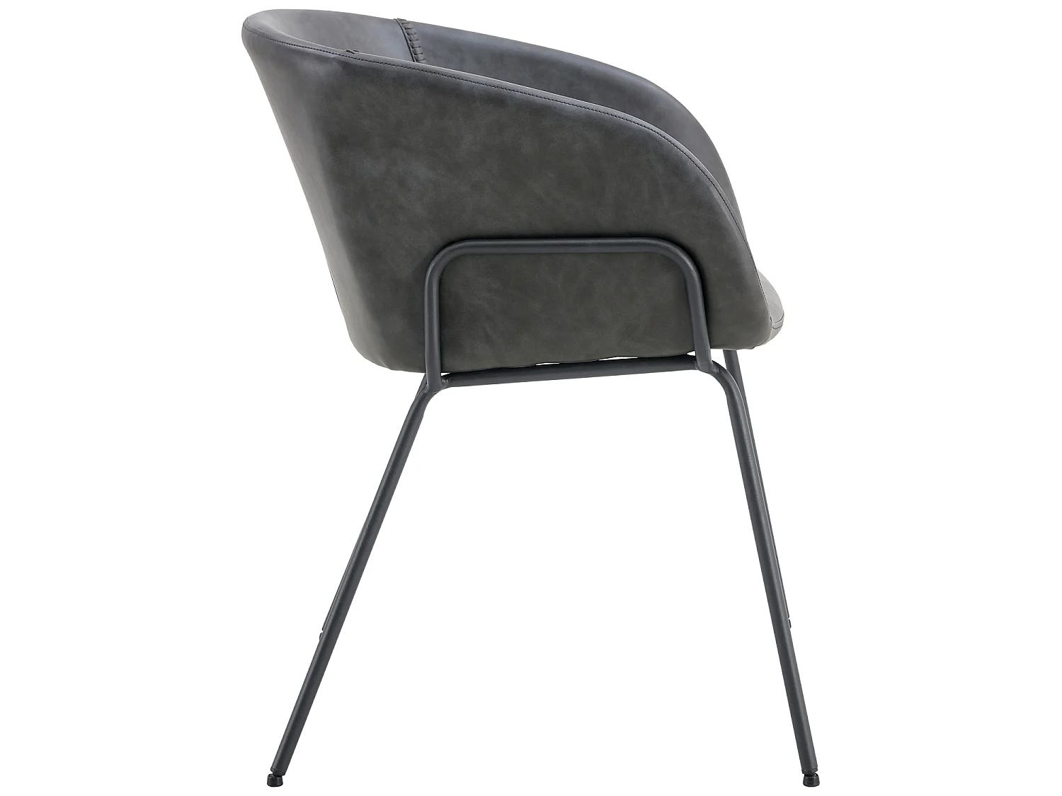 Lot de 2 chaises en simili gris foncé ANDRÉ - HAPPY GARDEN