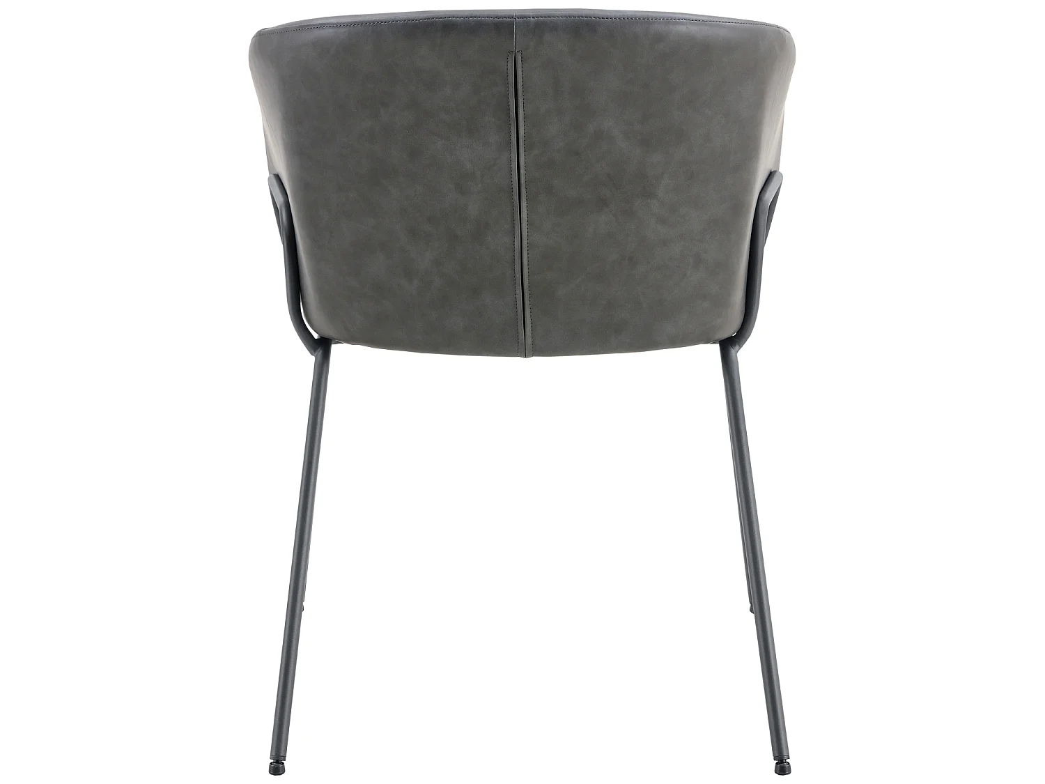 Lot de 2 chaises en simili gris foncé ANDRÉ - HAPPY GARDEN