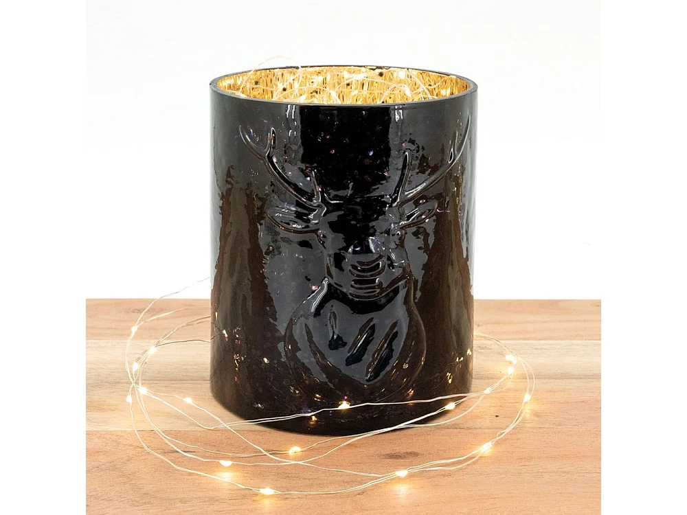 Photophore en verre teinté Cerf