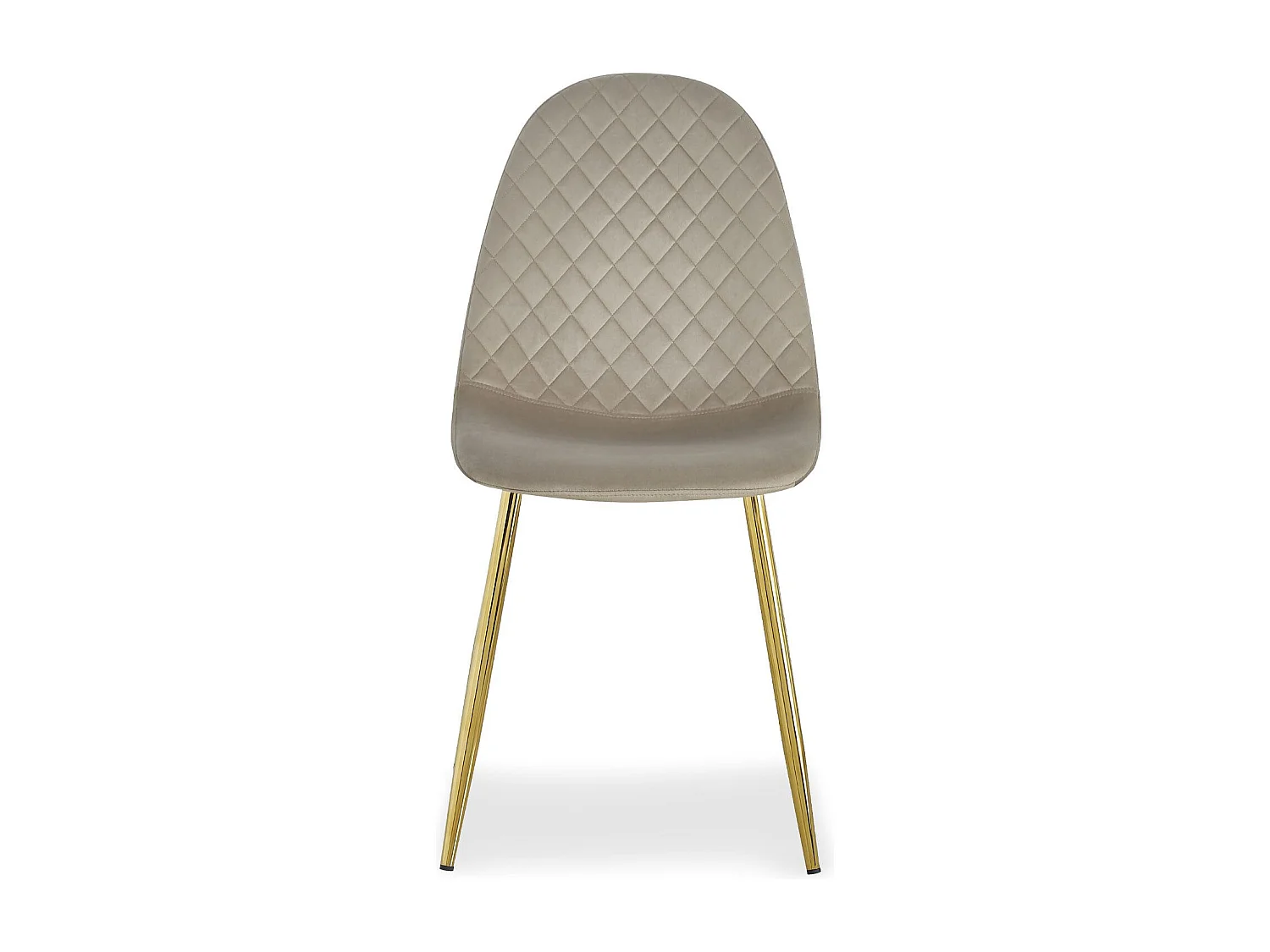 Lot de 8 chaises matelassées Norway Pieds Or et Velours Taupe