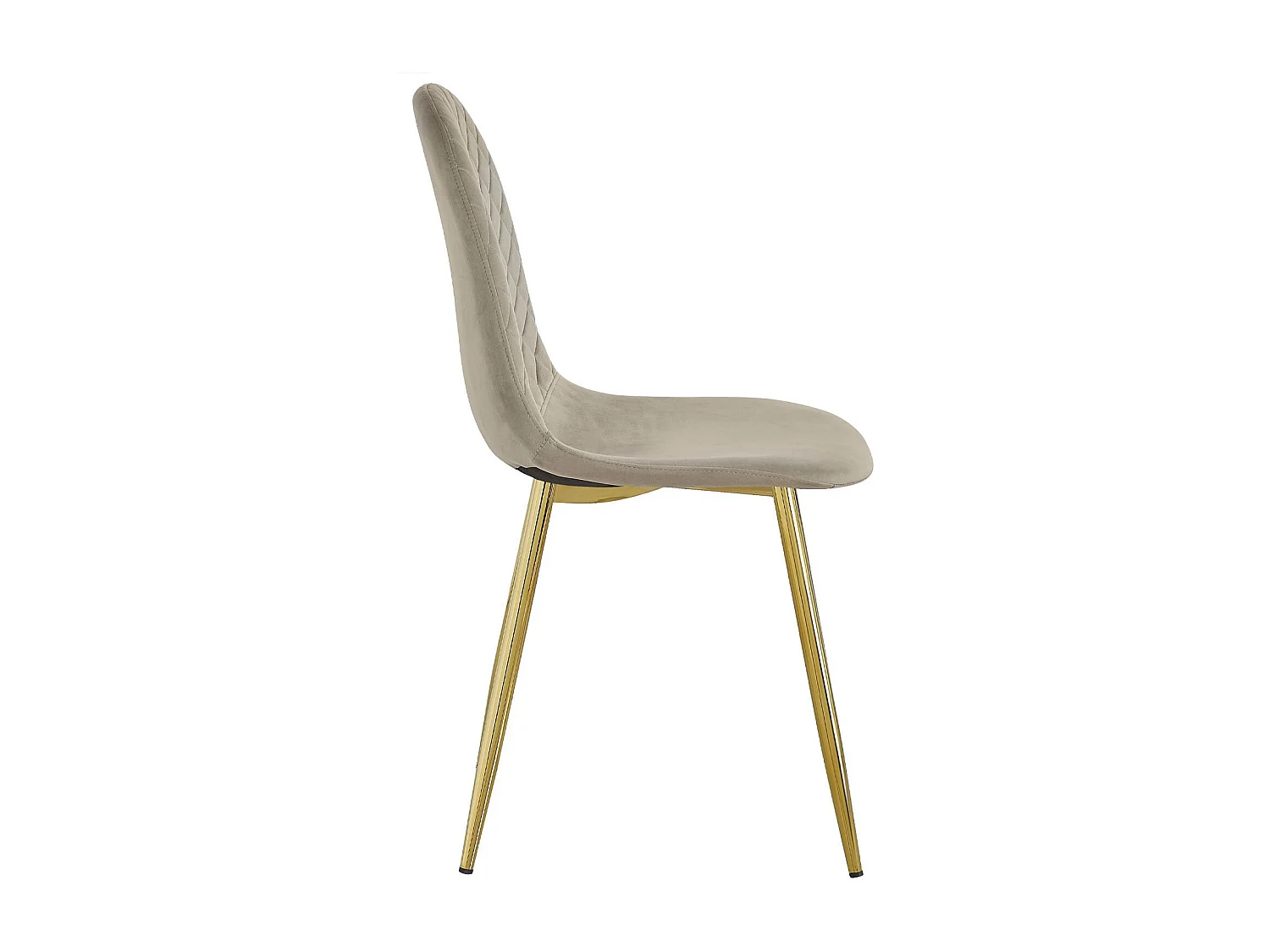 Lot de 8 chaises matelassées Norway Pieds Or et Velours Taupe