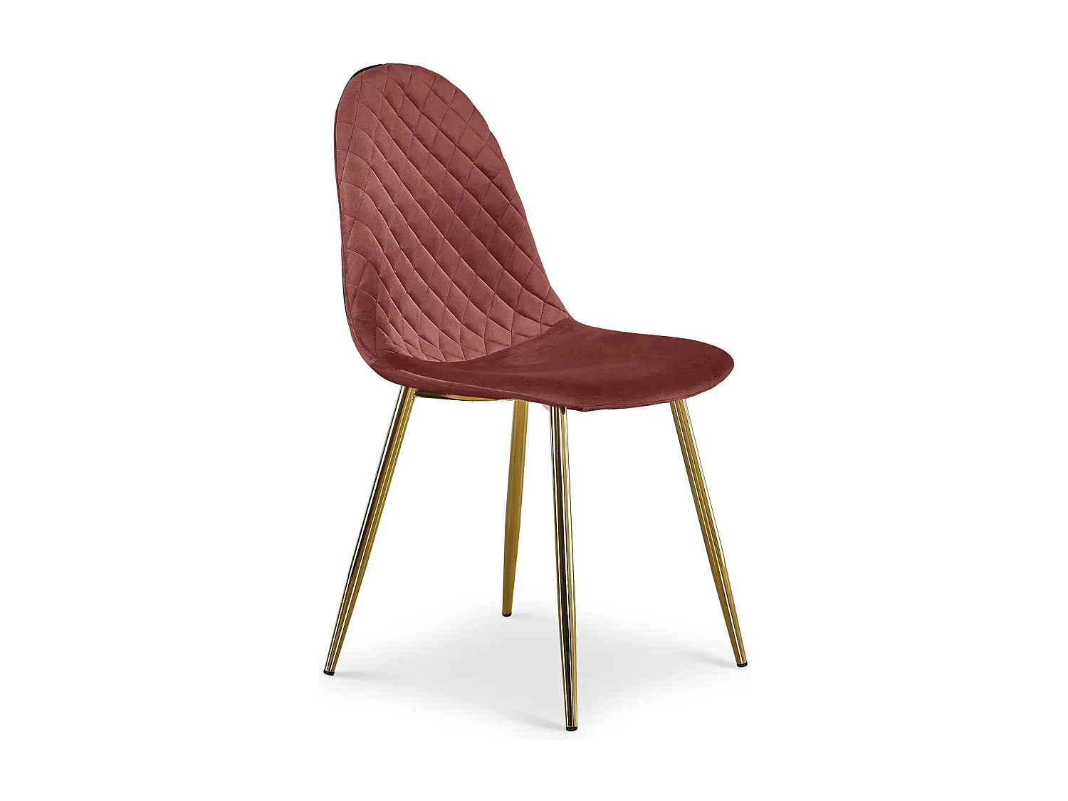 Lot de 8 chaises matelassées Norway Pieds Or et Velours Rose