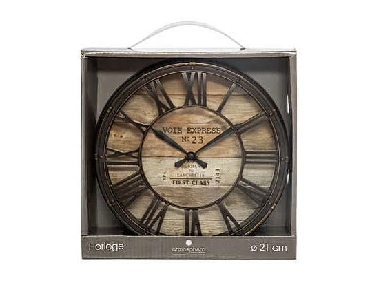 Pendule Vintage "Express" 21cm Marron