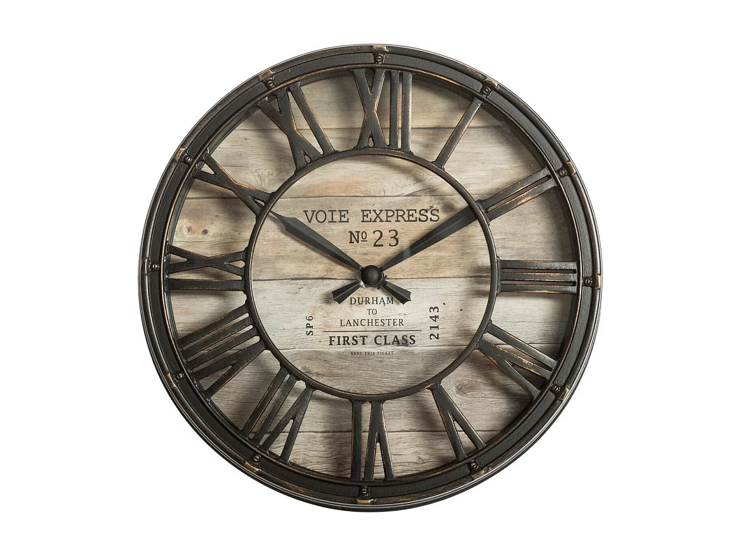 Pendule Vintage "Express" 21cm Marron