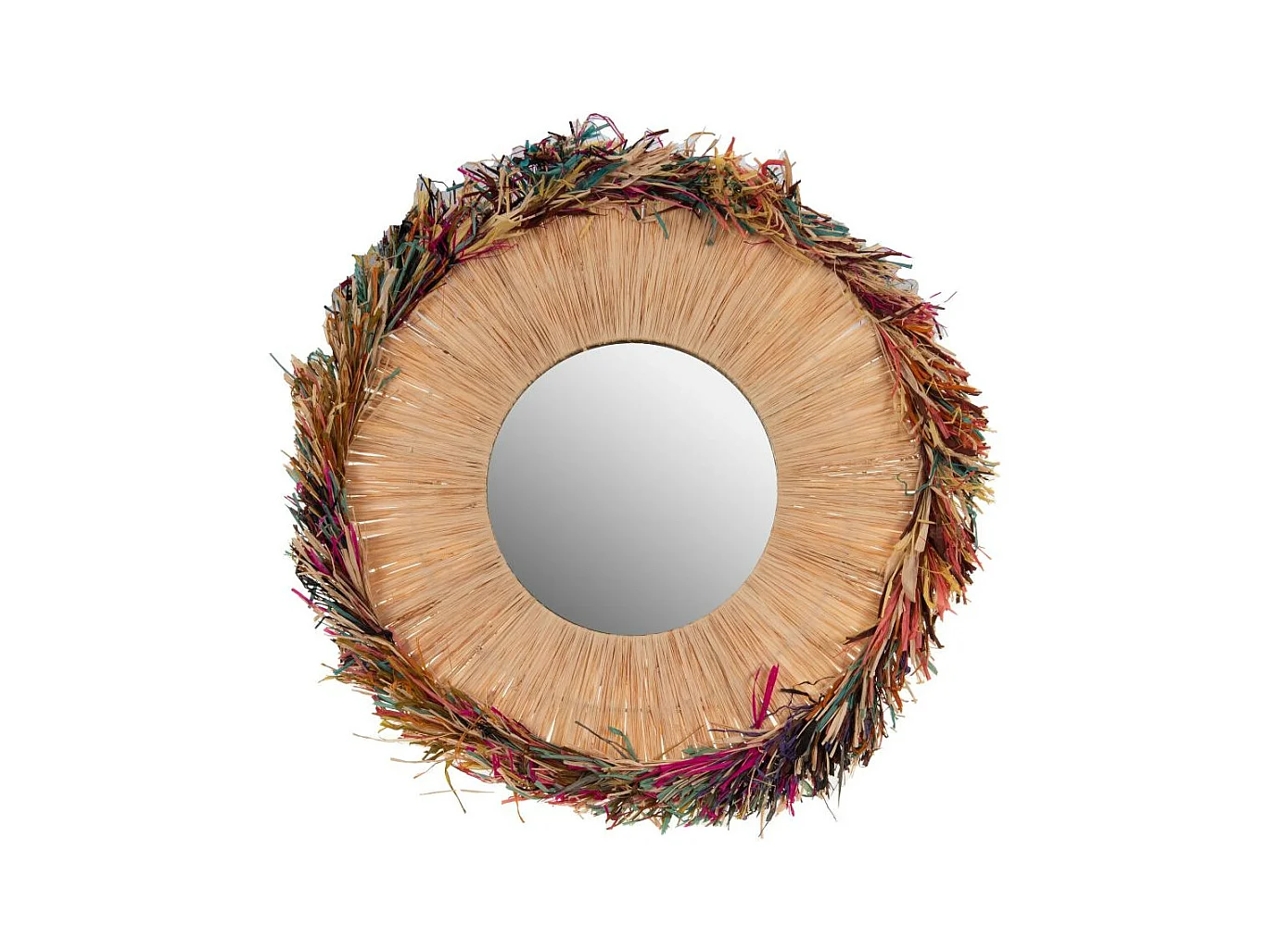 Miroir rond frou frou multicolore