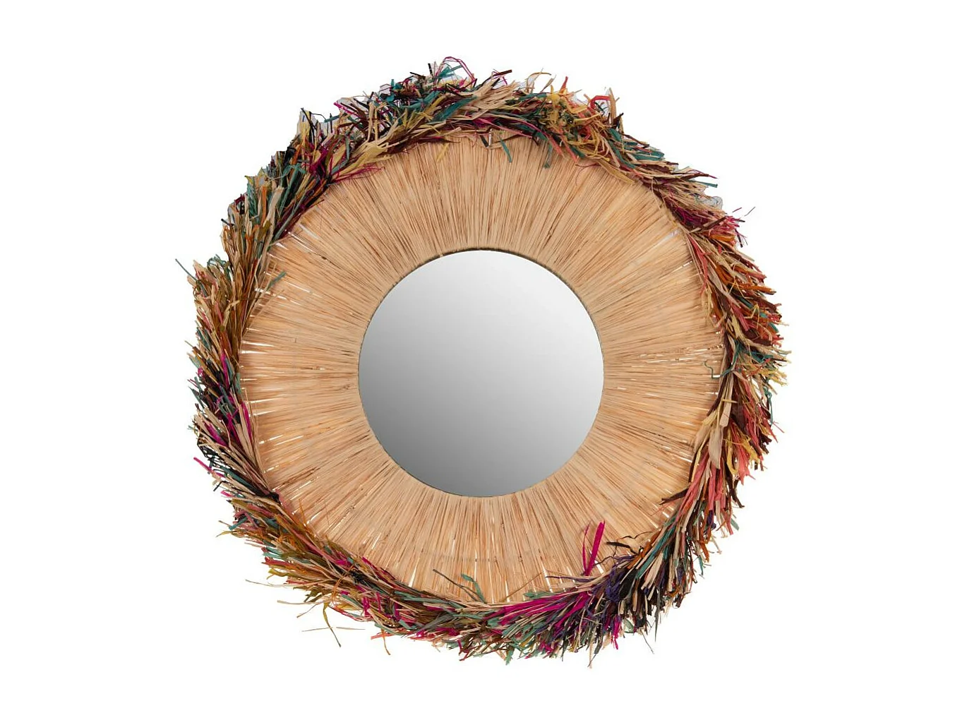 Miroir rond frou frou multicolore
