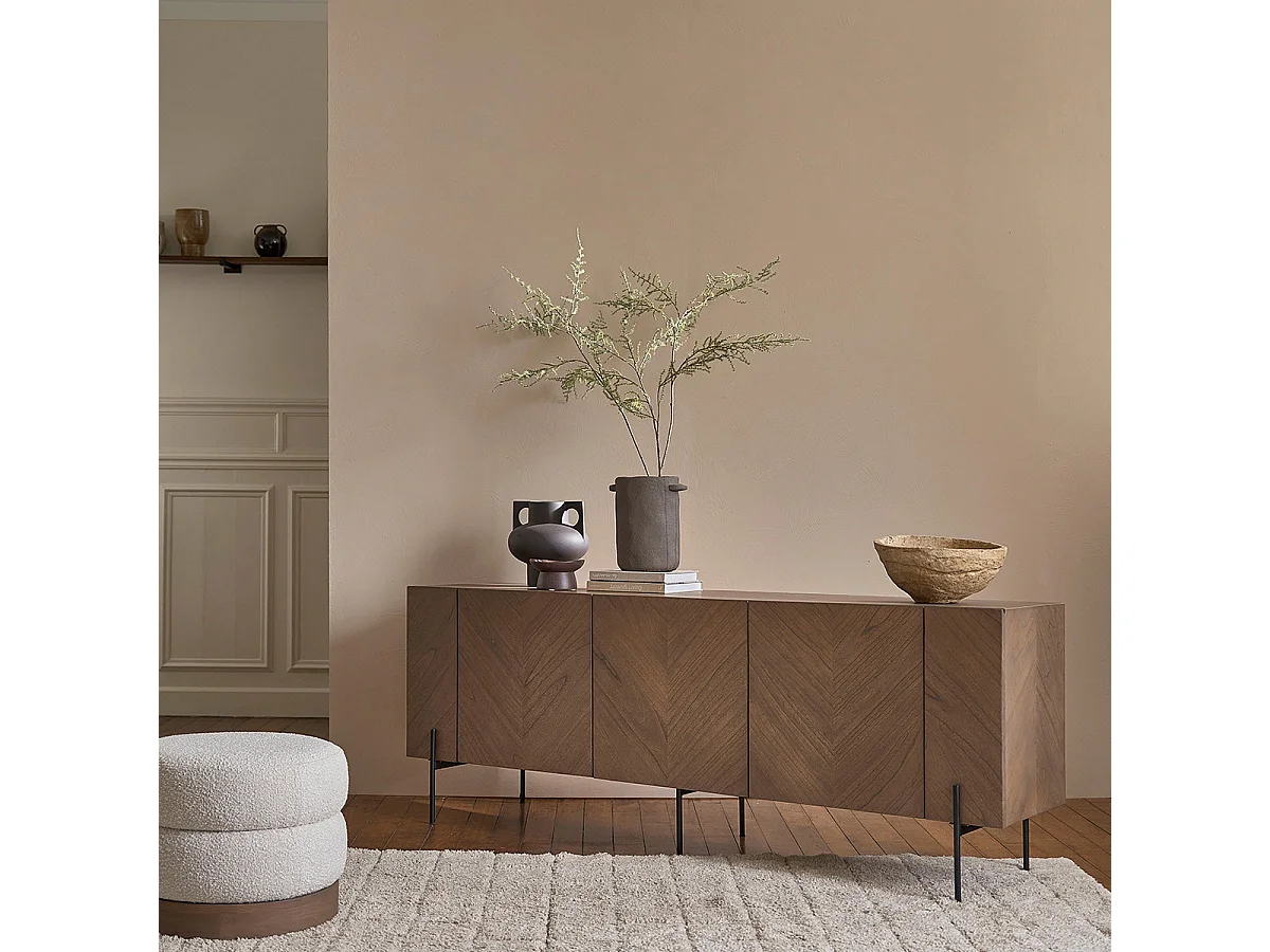 Aparador de madera de mindi maciza