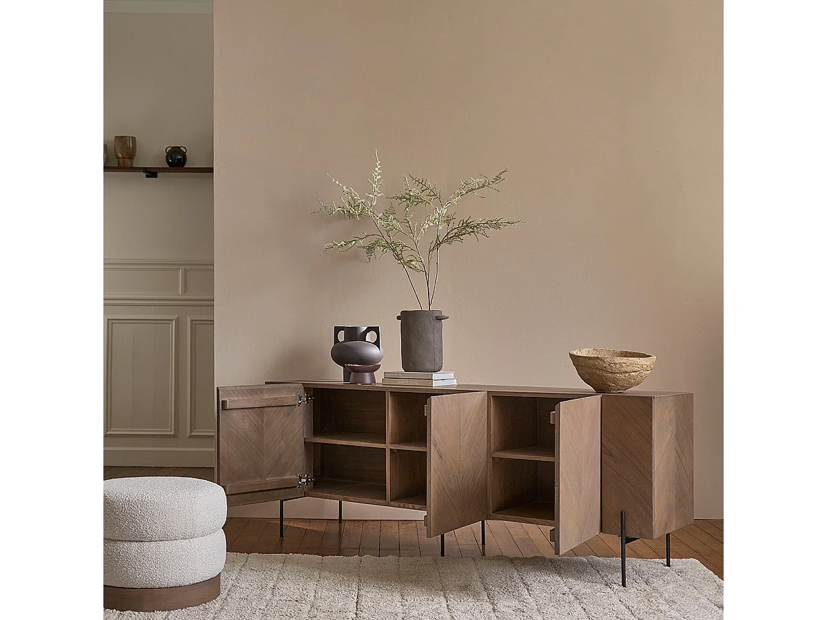 Aparador de madera de mindi maciza