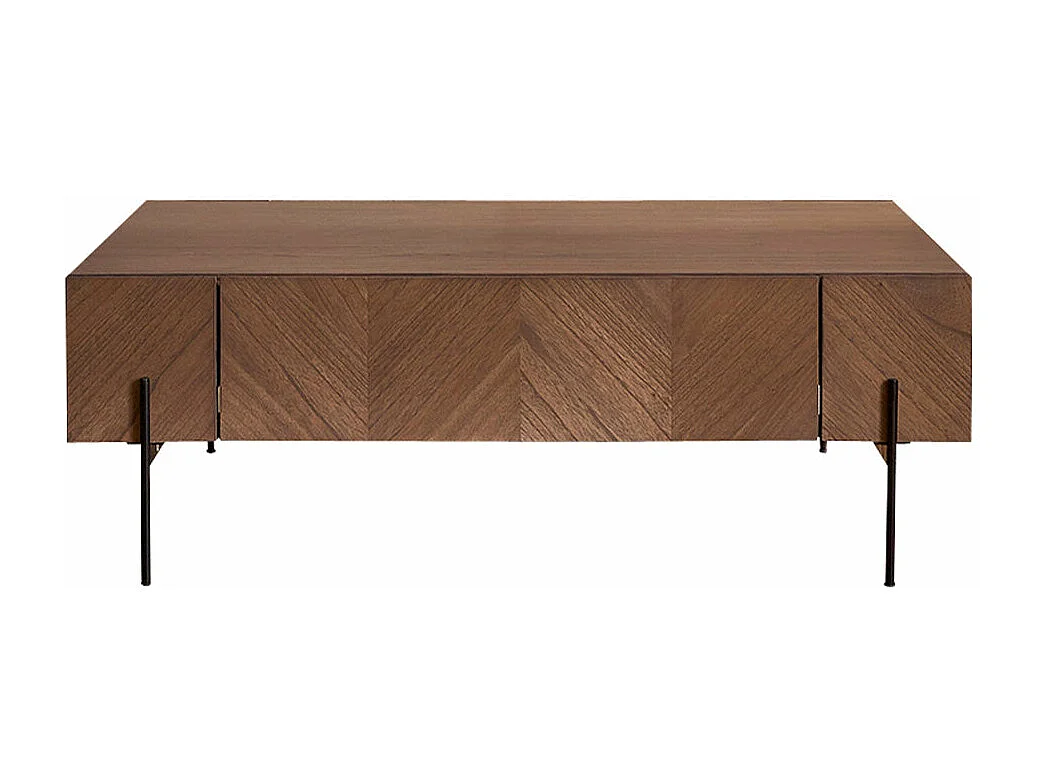 Table basse en mindi massif pieds metal 120 cm