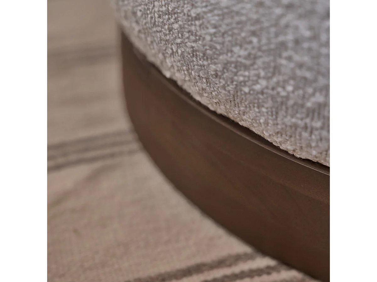 Pouf en mindi massif tissu bouclette 55 cm