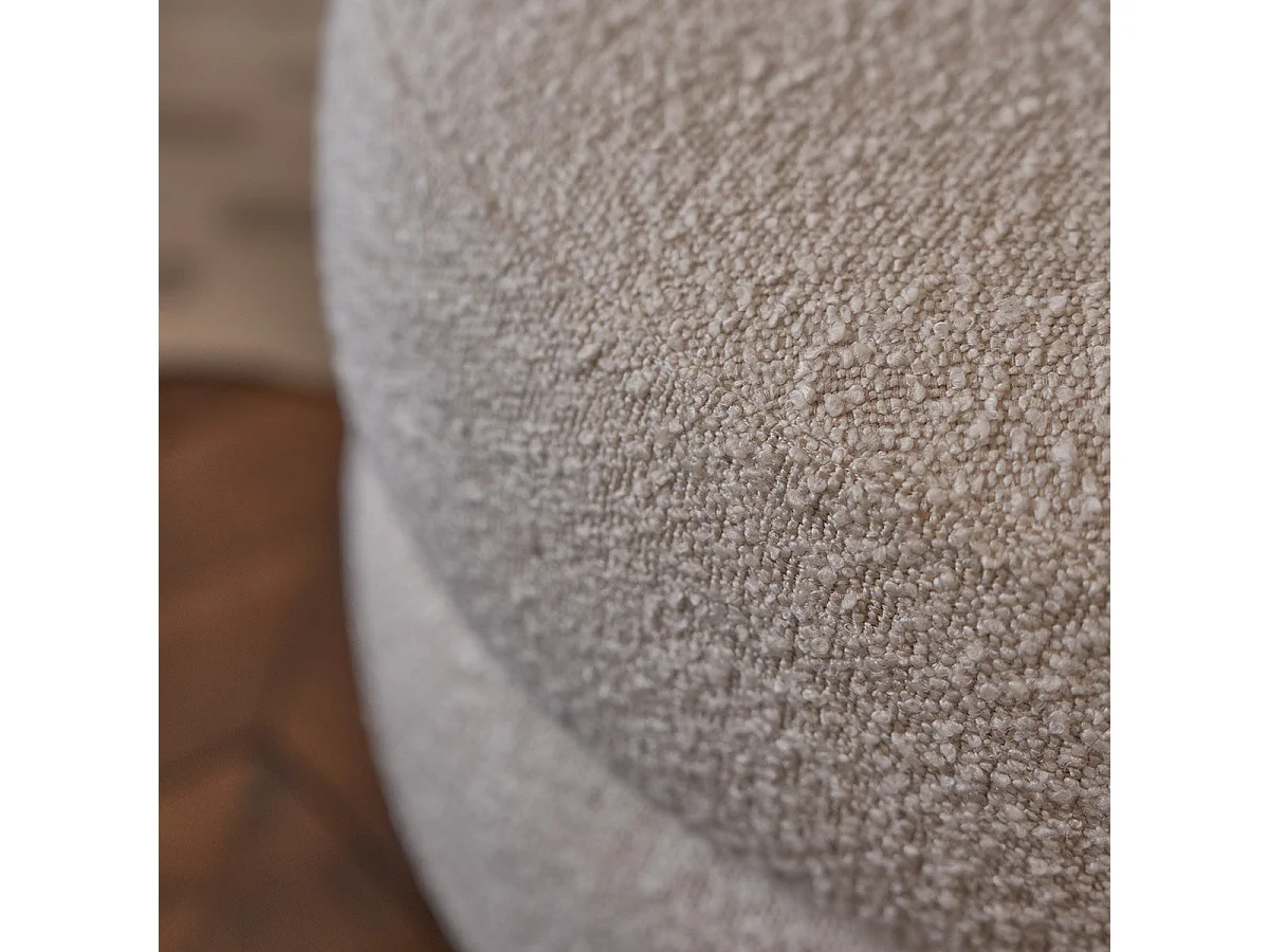 Pouf en mindi massif tissu bouclette 55 cm