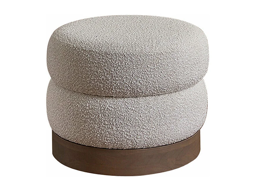 Pouf en mindi massif tissu bouclette 55 cm