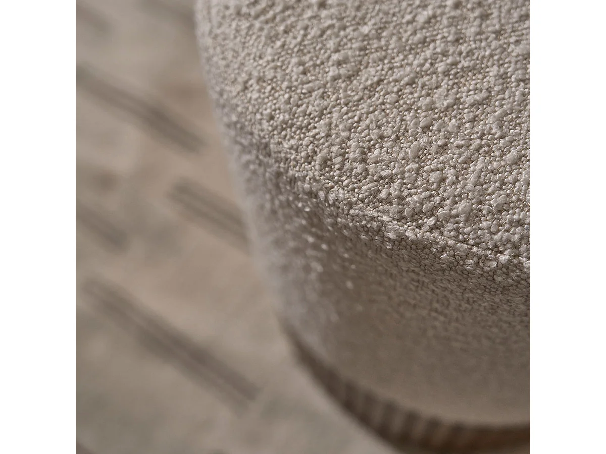 Pouf en mindi massif et tissu bouclette 38 cm