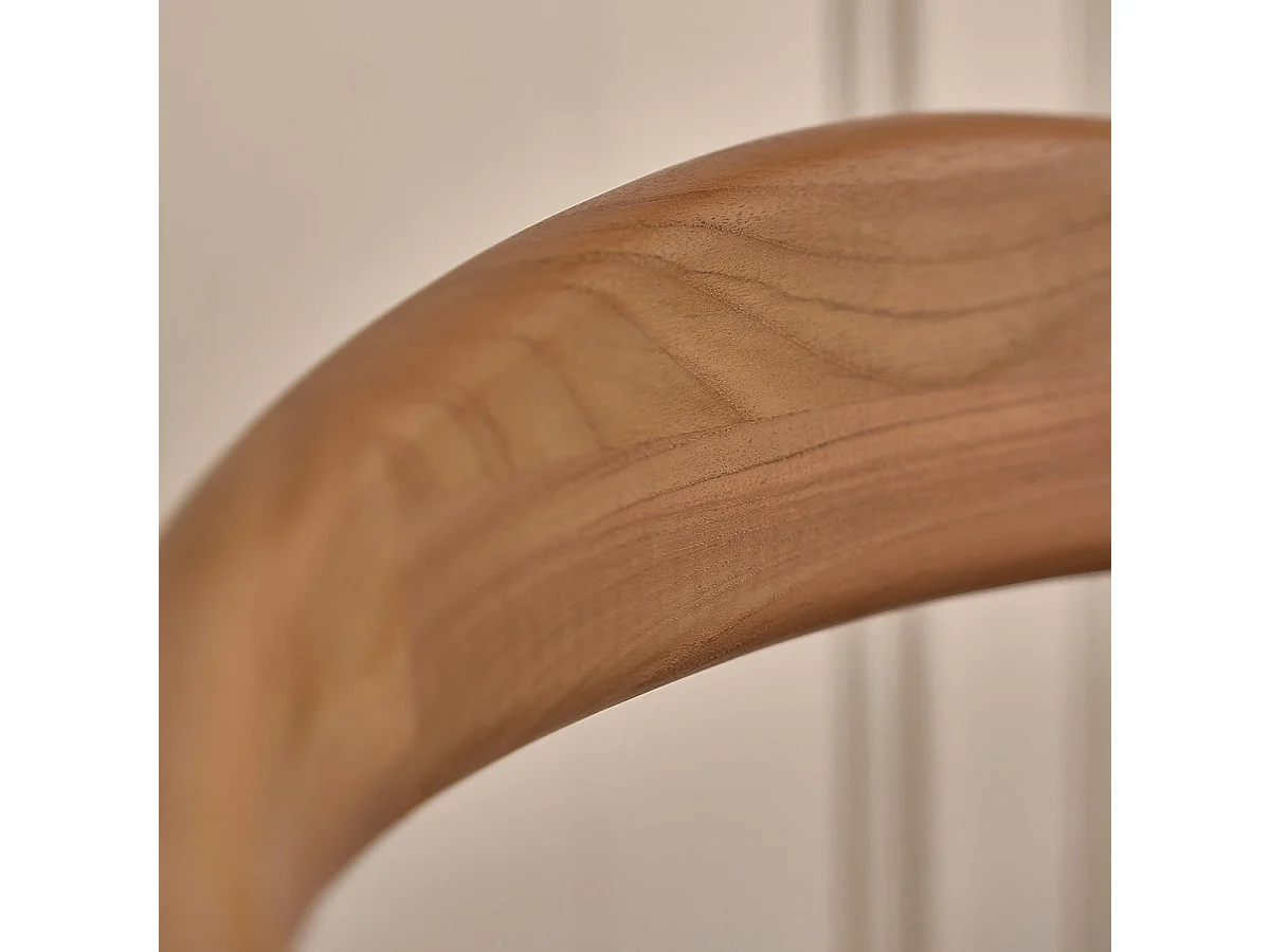 Sedia in teak massello con seduta in velluto a coste color kaki