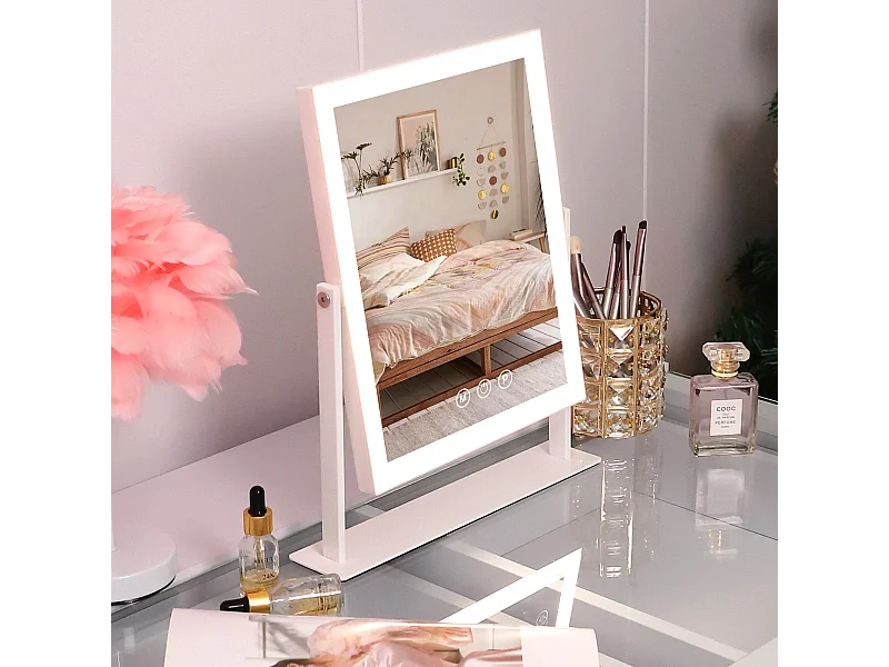Miroir de maquillage hollywood coiffeuse avec lumière 25x30cm - Bande de LED