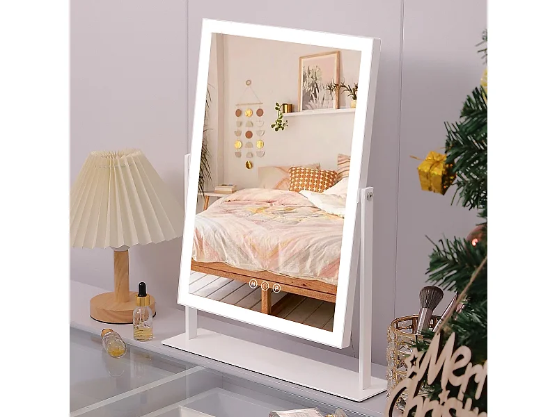 Miroir de maquillage hollywood coiffeuse avec lumière 30x41cm - Bande de LED