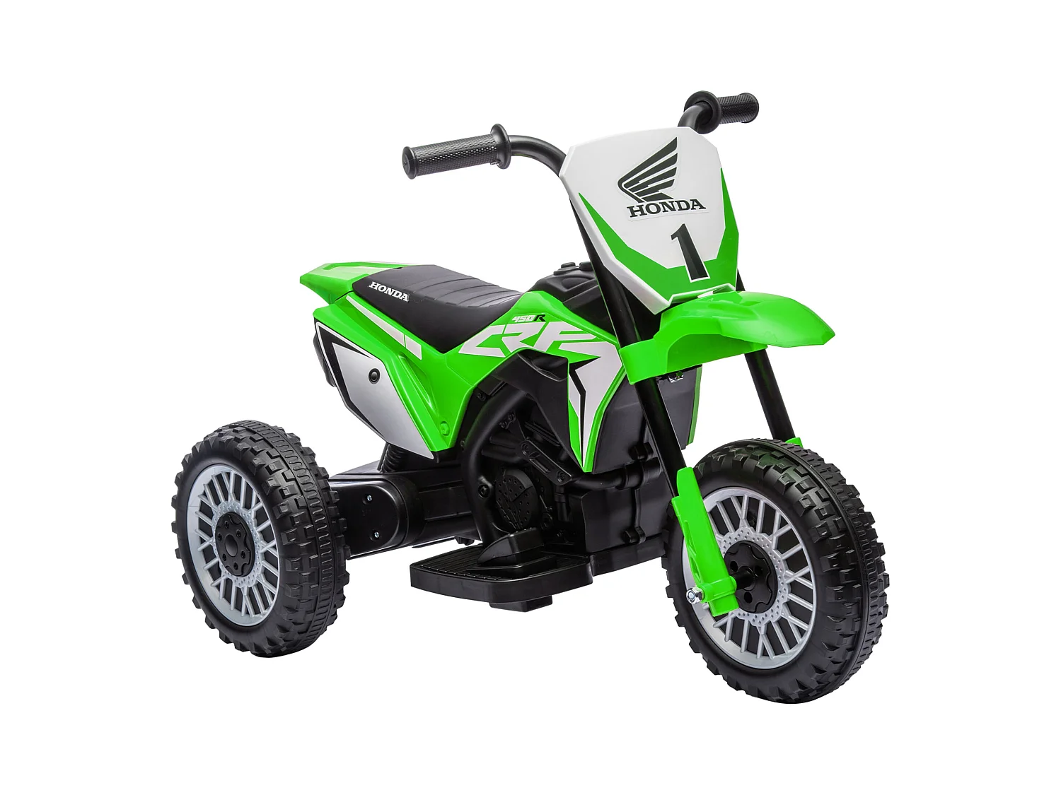 Moto Cross électrique enfant 3 roues licence officielle Honda CRF 450 R V. max. 3 Km/h fonctions sonores vert