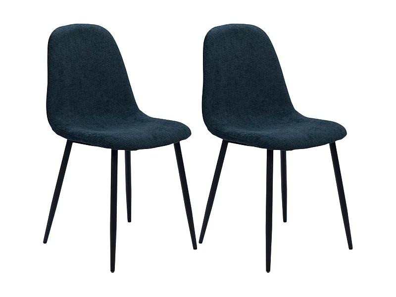 Chaises avec pieds en métal et assises en tissu (lot de 2) - ZELIE