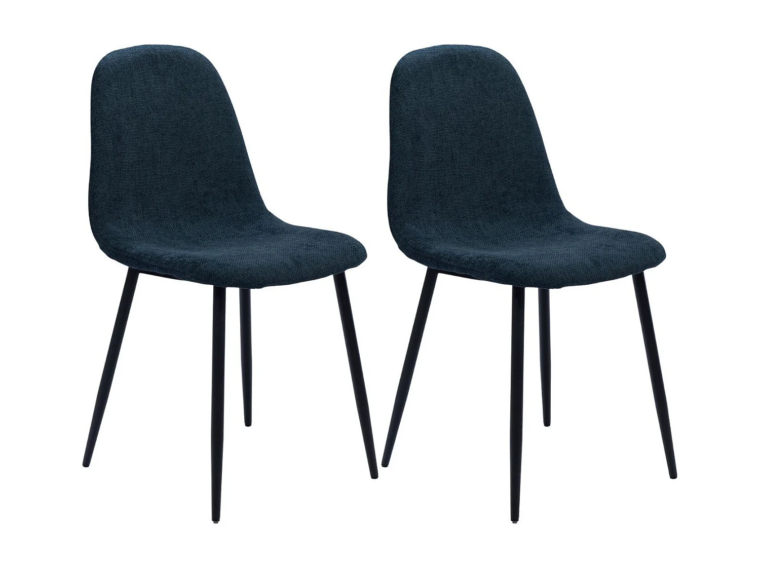 Chaises avec pieds en métal et assises en tissu (lot de 2) - ZELIE