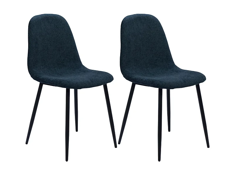 Chaises avec pieds en métal et assises en tissu (lot de 2) - ZELIE