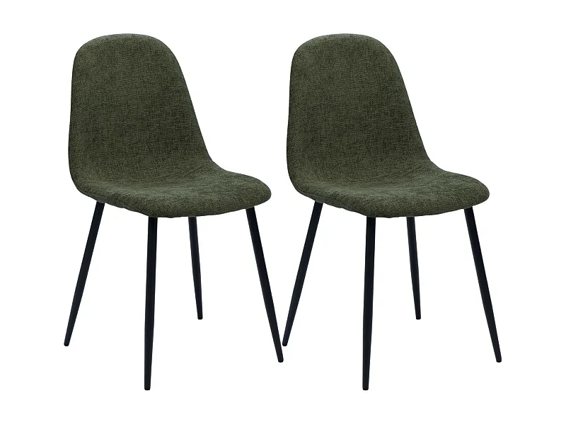 Chaises avec pieds en métal et assises en tissu (lot de 2) - ZELIE